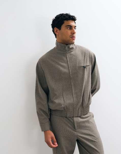 ASOS DESIGN kurtka Harrington, część zestawu, brązowa w drobną pepitkę - view 1