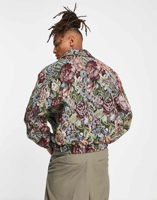 ASOS DESIGN – Kurtka Harrington oversize w żakardowy wzór w kwiaty, 2 z 4