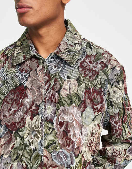 ASOS DESIGN – Kurtka Harrington oversize w żakardowy wzór w kwiaty, 3 z 4
