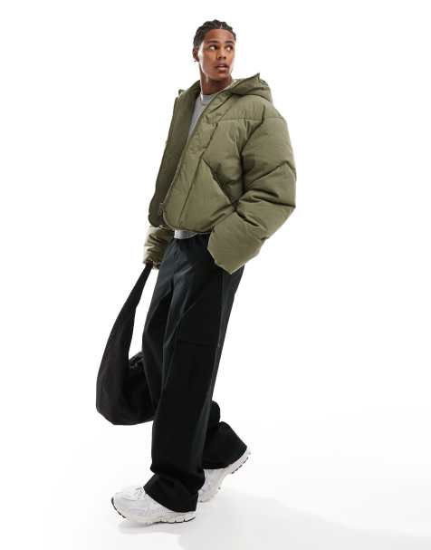ASOS DESIGN – Kurtka puchowa typu oversize w kolorze khaki - view 1