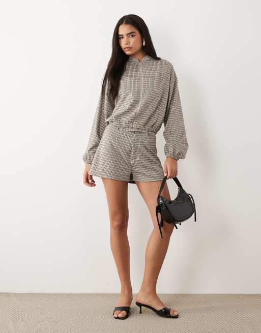 ASOS DESIGN – Mieszaj i łącz – Brązowy szczotkowany zestaw w kratę, 3 z 4