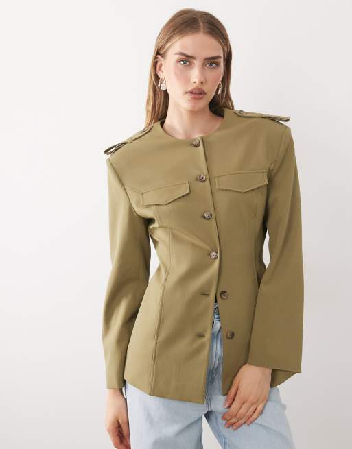 ASOS DESIGN – Kurtka zwężana w talii w kolorze khaki, 3 z 4