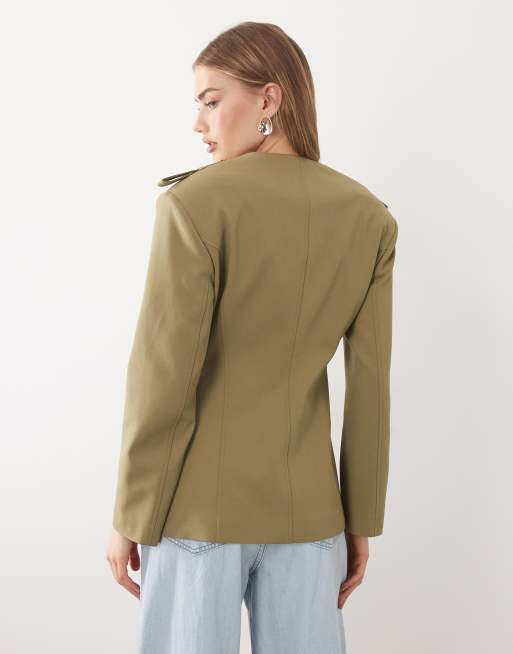 ASOS DESIGN – Kurtka zwężana w talii w kolorze khaki, 4 z 4