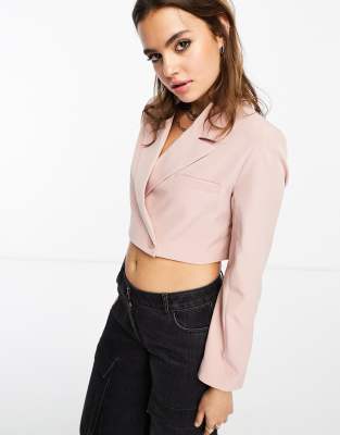 ASOS DESIGN - Kurz geschnittener Utility-Blazer mit Rosa, Kombiteil