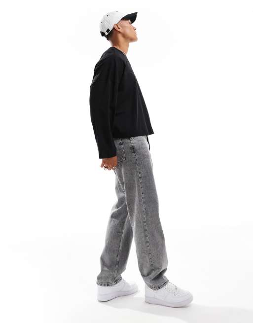 ASOS DESIGN – Kurz geschnittenes, langärmliges Shirt in Schwarz mit extremer Oversize-Passform , 4 von 4