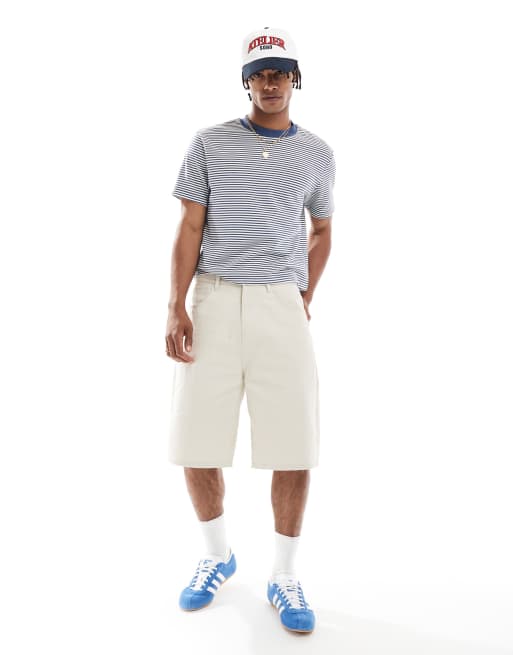 ASOS DESIGN – Kurz geschnittenes T-Shirt in Blau und Weiß gestreift, 2 von 4
