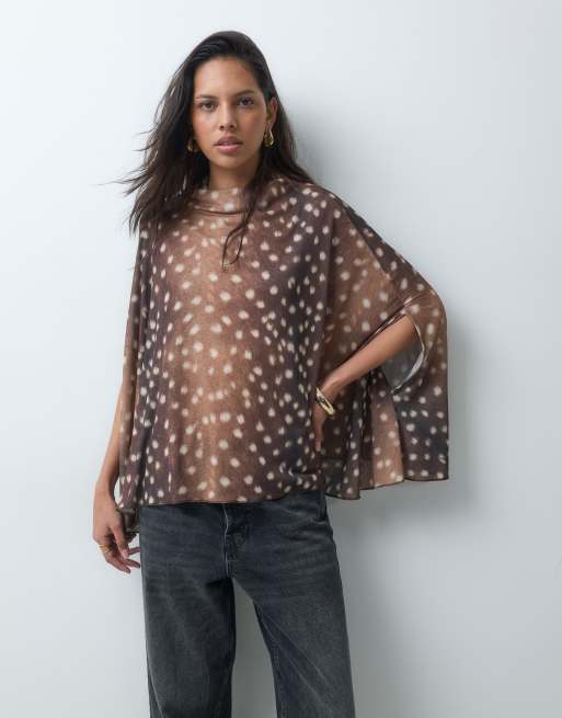 ASOS DESIGN kurzärmeliges Oversize-Oberteil mit Hirsch-Print, 5 von 5