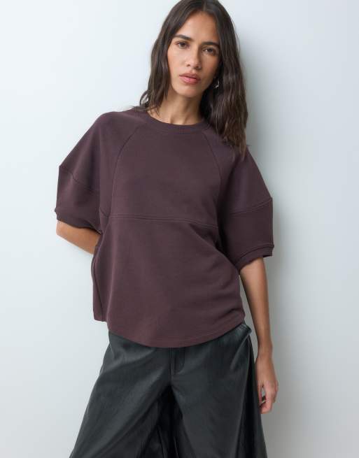ASOS DESIGN kurzärmliges Oberteil in Schokobraun, 2 von 4
