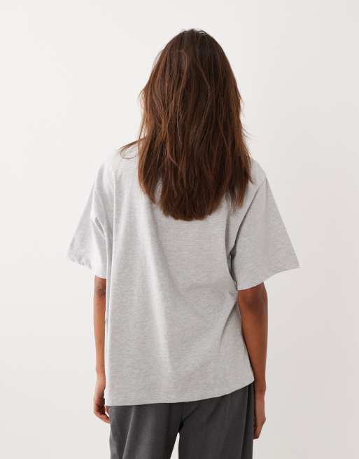 ASOS DESIGN – Kurzärmliges Oversize-T-Shirt in Grau mit Knotendetail, 4 von 4