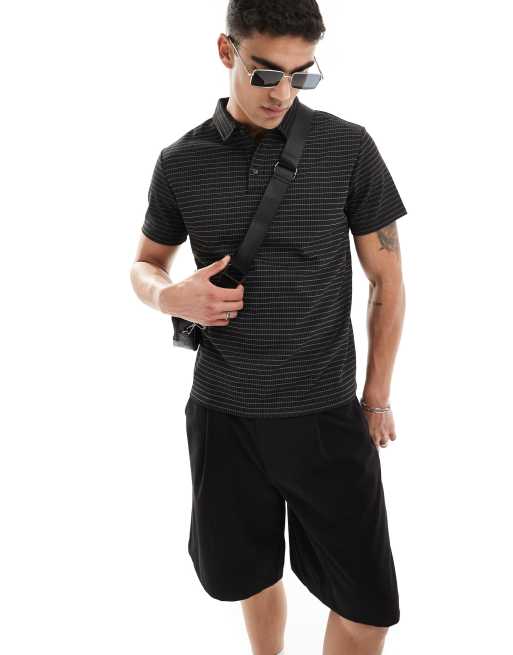 ASOS DESIGN – Kurzärmliges Poloshirt mit Karomuster