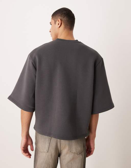 ASOS DESIGN – Kurzärmliges Relaxed-Fit-Sweatshirt in verwaschenem Schwarz mit Print, 3 von 5