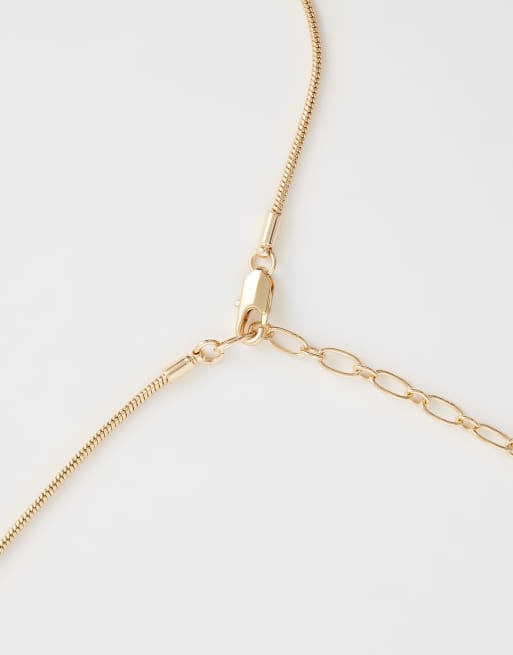 ASOS DESIGN – Kurze Halskette in Gold-Optik mit schlichtem Anhänger in geschmolzener Optik, 3 von 4