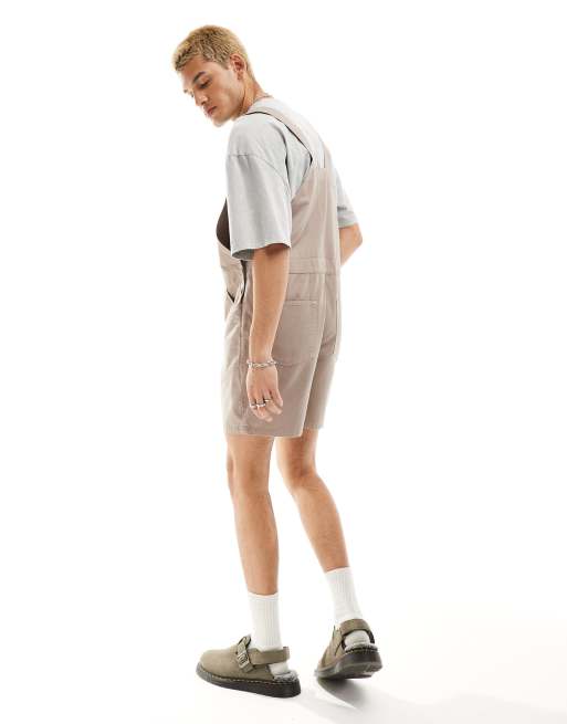 ASOS DESIGN – Kurze Latzhose in Braun, 4 von 4