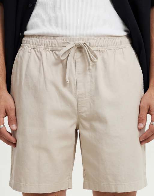 ASOS DESIGN – Kurze Shorts aus Leinenmix in Steinbeige, 5 von 5