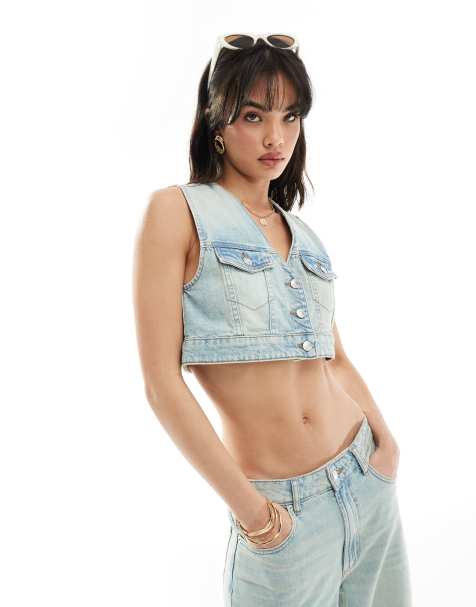 ASOS DESIGN – Kurze Weste in Vintage-Waschung, Kombiteil - view 1