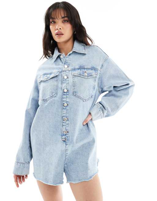 Asos jean jumpsuit on sale