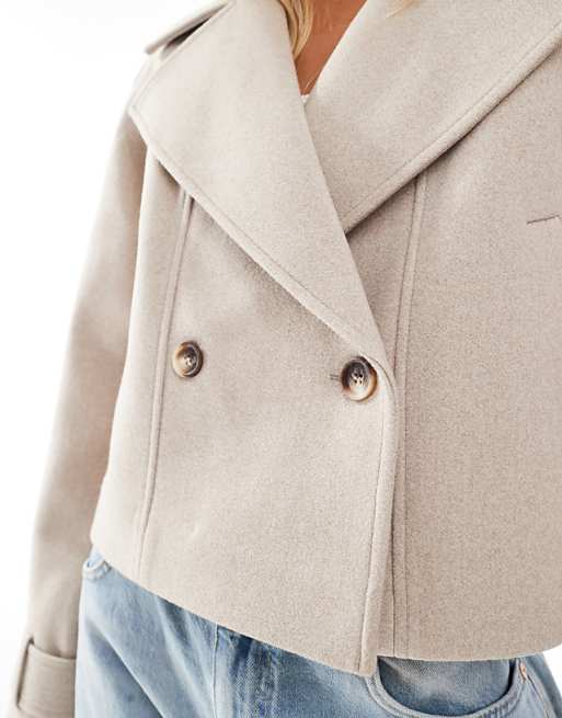 ASOS DESIGN – Kurzer, eleganter Trenchcoat in Haferbeige | ASOS ASOS DESIGN – Kurzer, eleganter Trenchcoat in Haferbeige | ASOS