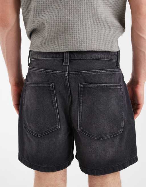 ASOS DESIGN – Kürzer geschnittene Jeans-Jorts in verwaschenem Schwarz, 5 von 5