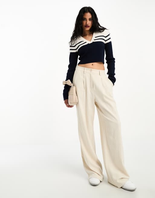 ASOS DESIGN – Kurzer, gestreifter Polo-Pullover, 4 von 4