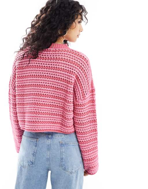 ASOS DESIGN – Kurzer gestreifter Pullover mit Rundhalsausschnitt, 3 von 4