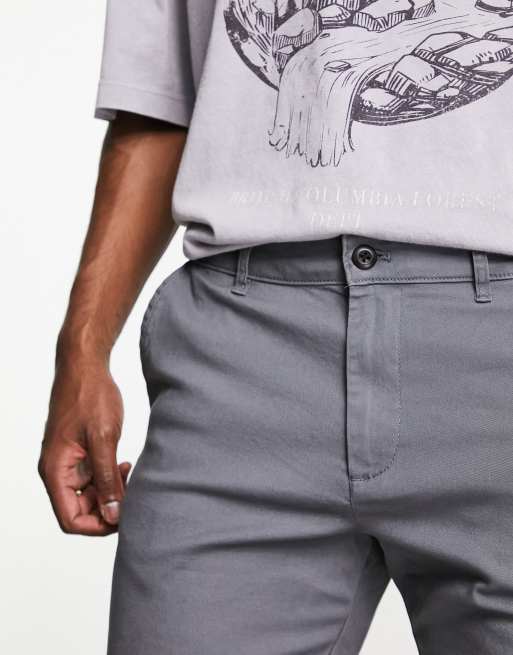 ASOS DESIGN – Kürzere Chino-Shorts mit engem Schnitt in Grau, 3 von 4