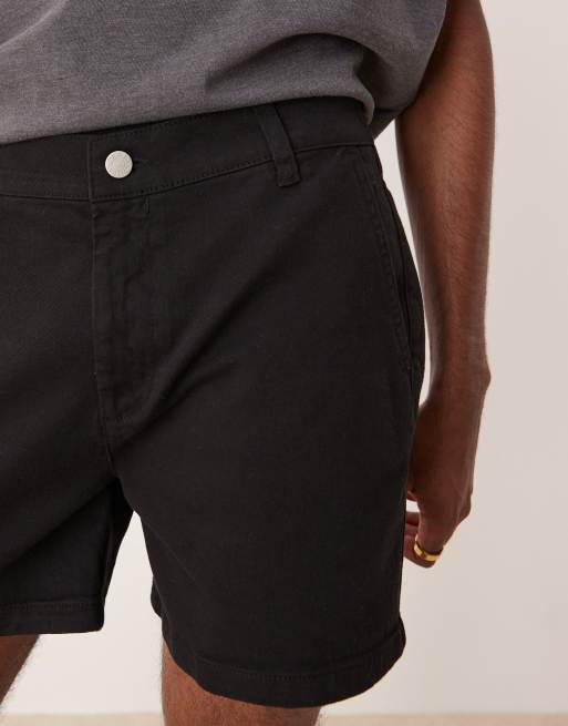 ASOS DESIGN – Kürzere Skinny Fit Chino-Shorts in Schwarz, 3 von 5