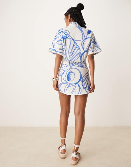 ASOS DESIGN – Kurzes, gemustertes Hemdkleid mit übergroßen Taschen, 4 von 4
