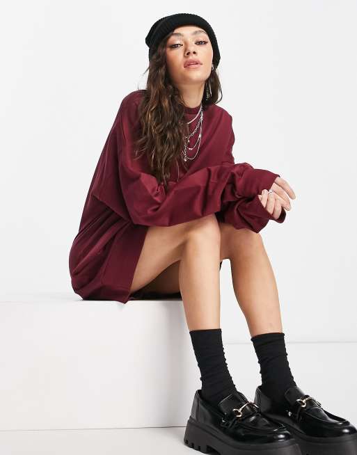 Asos weinrotes outlet kleid