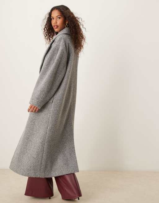 ASOS DESIGN – Kuscheliger Bouclé-Mantel zum Hineinschlüpfen in Grau, 3 von 4