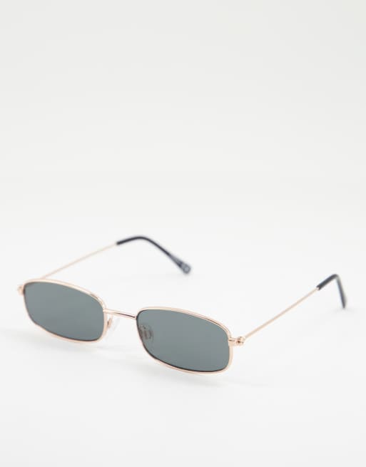ASOS DESIGN – Kwadratowe okulary przeciwsłoneczne w metalowych oprawkach w stylu lat 90. 