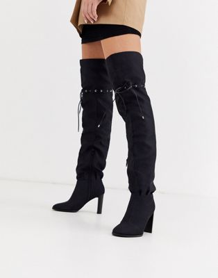 black slouch over the knee boots
