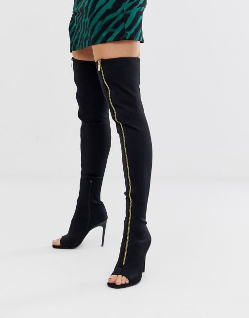 Peep toe best sale thigh boots