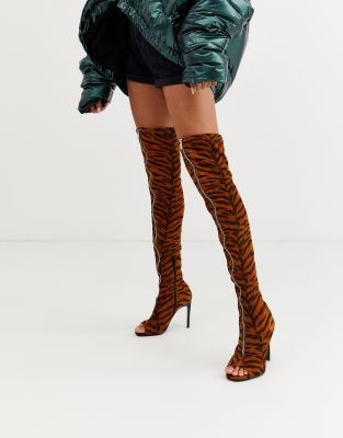 peep toe thigh high boots