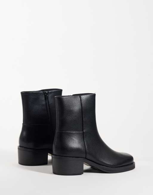 ASOS DESIGN laarzen met hak en rits in tumbled zwart, 4 van 5