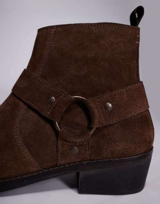 ASOS DESIGN - Laarzen van suède met Cubaanse hak in bruin, 4 van 4
