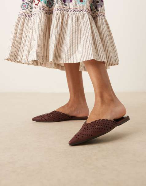ASOS DESIGN - Labyrinth - Sabot bassi a punta bordeaux con cut-out - view 1