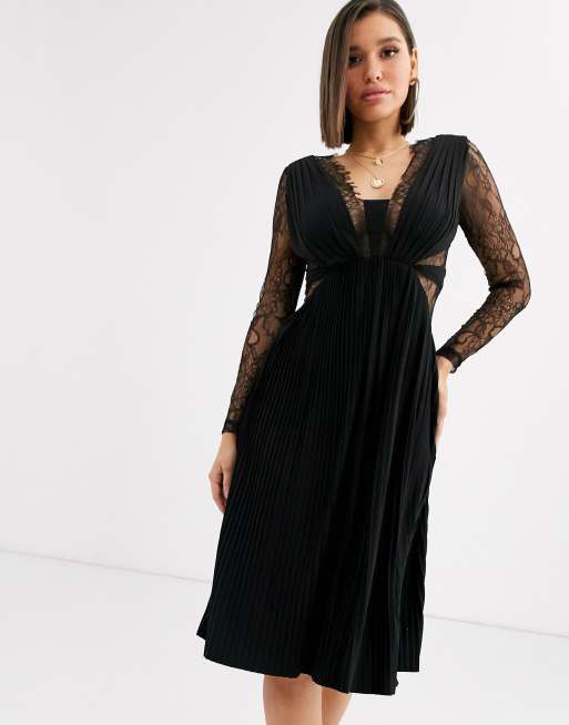 Asos lace outlet black dress