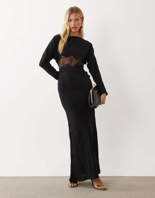 black lace dress Oh My Sheer Maxi Sheer lace Web Collection: Winter Formal Color:Deep Red 10133296
