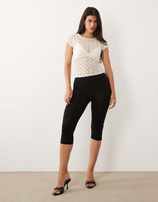 ASOS DESIGN lace baby tee in buttermilk, 2 of 4