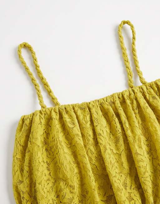 ASOS DESIGN lace balloon cami top in green - part of a set, 7 of 8
