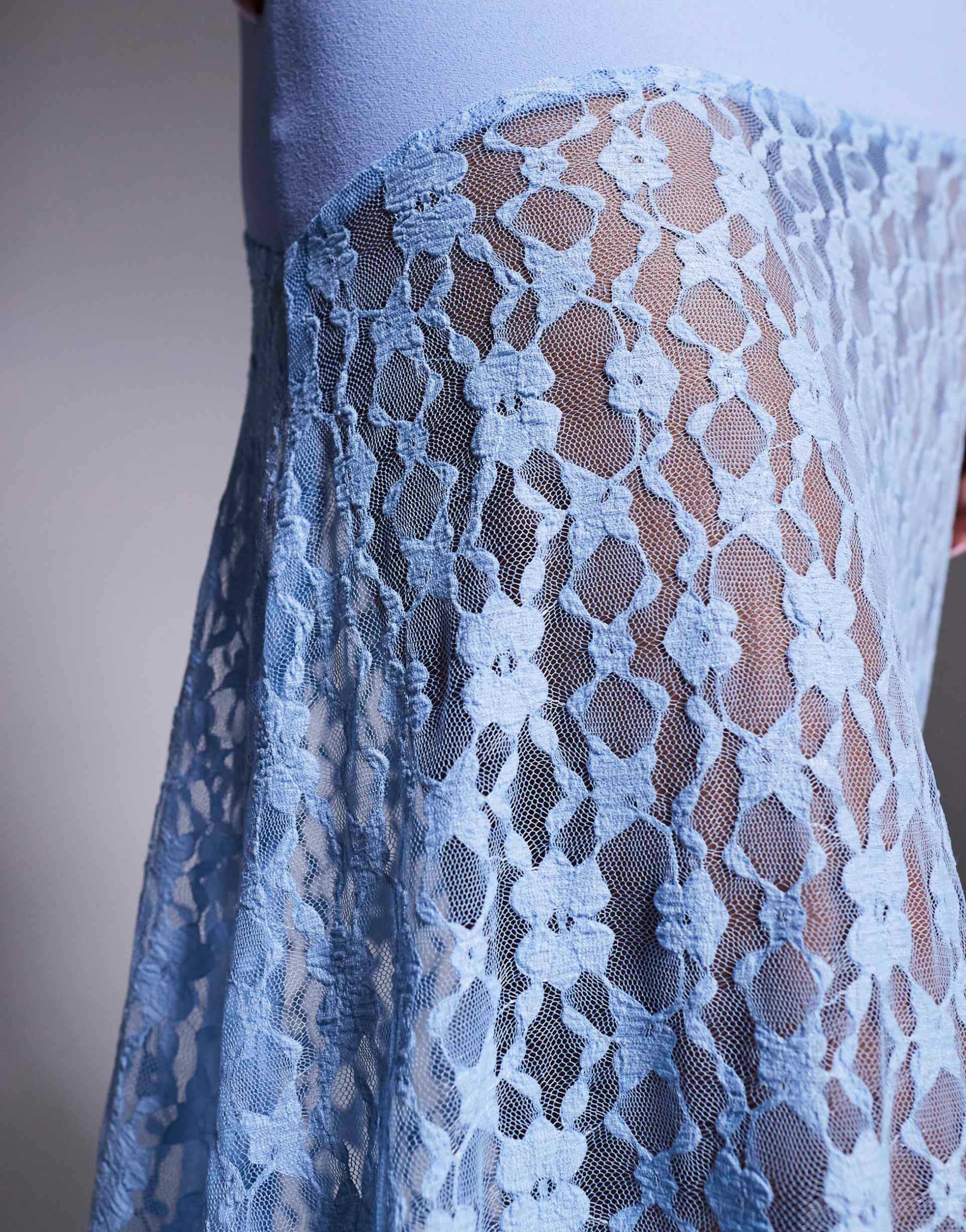 asos design lace bandeau maxi dress with scarf neck detail in blue