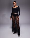 [ASOS DESIGN] ASOS DESIGN lace bias maxi skirt in black 12 Black