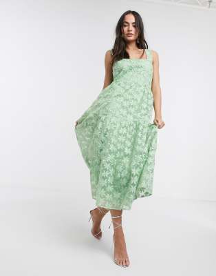 asos edition 3d floral cami midi prom dress