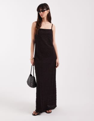 Asos Design Lace Cami Slip Dress In Black