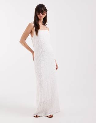 Asos Design Lace Cami Slip Dress In White