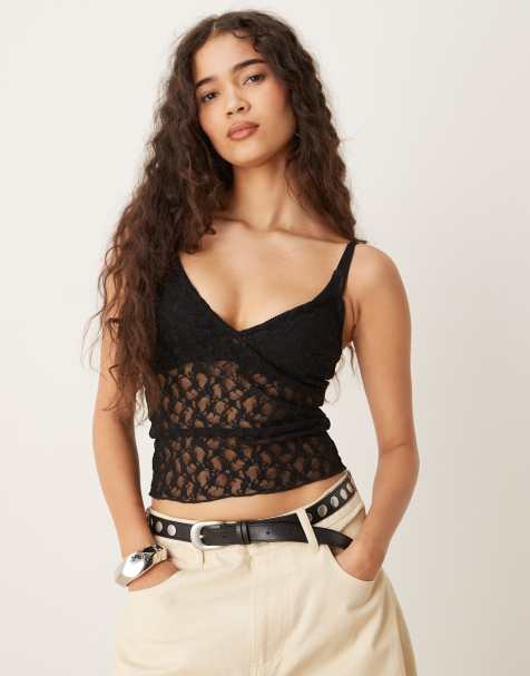 ASOS DESIGN lace cami top in black - view 1
