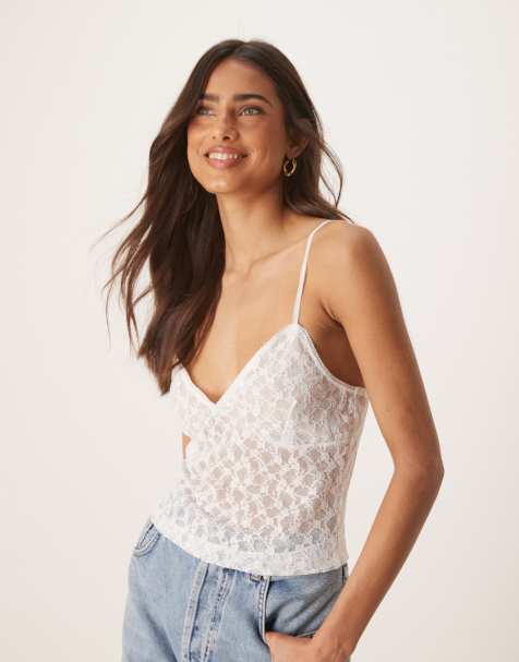 ASOS DESIGN lace cami top in white - view 1