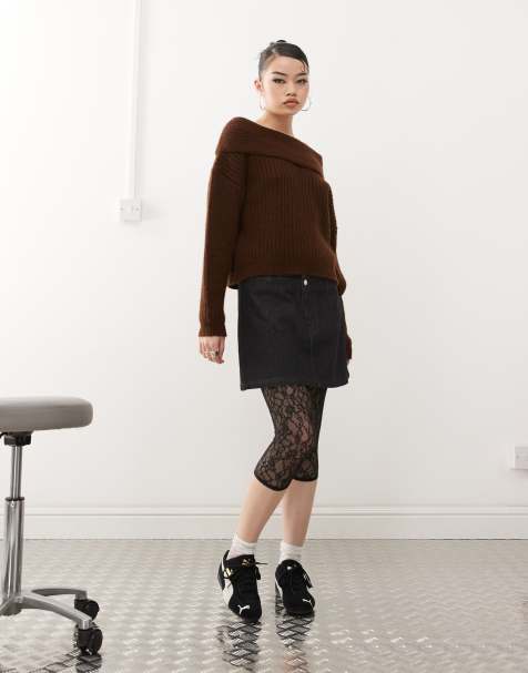 ASOS DESIGN lace capri leggings in black - view 1