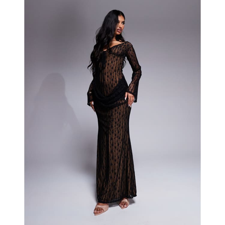 black lace cocktail dress open back HALTER NECK CROSSOVER DETAIL DRESS Black / L main image 0