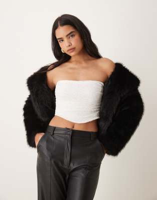 Asos Design Lace Draped Corset Top In White